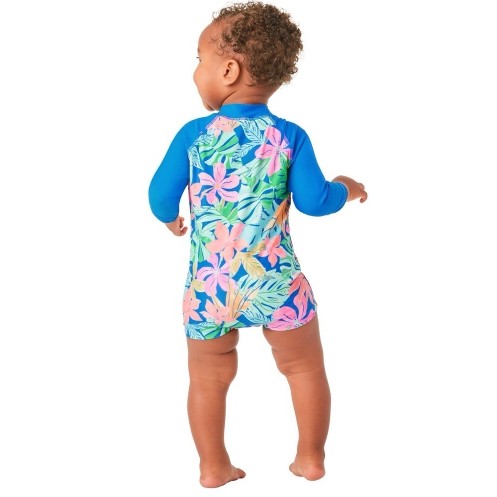 Tropical Blue Kids Rashguard - Picture 2 of 10